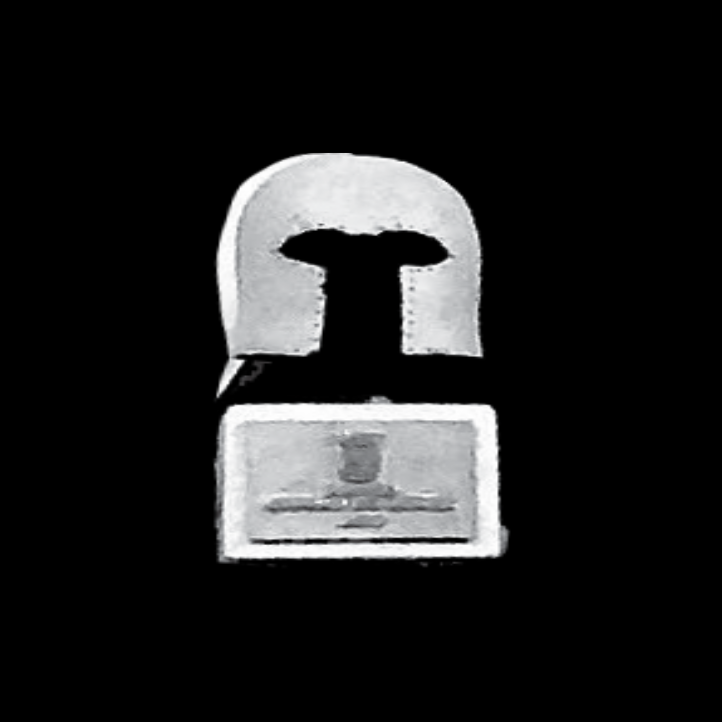 a close up of a silver padlock on a black background .