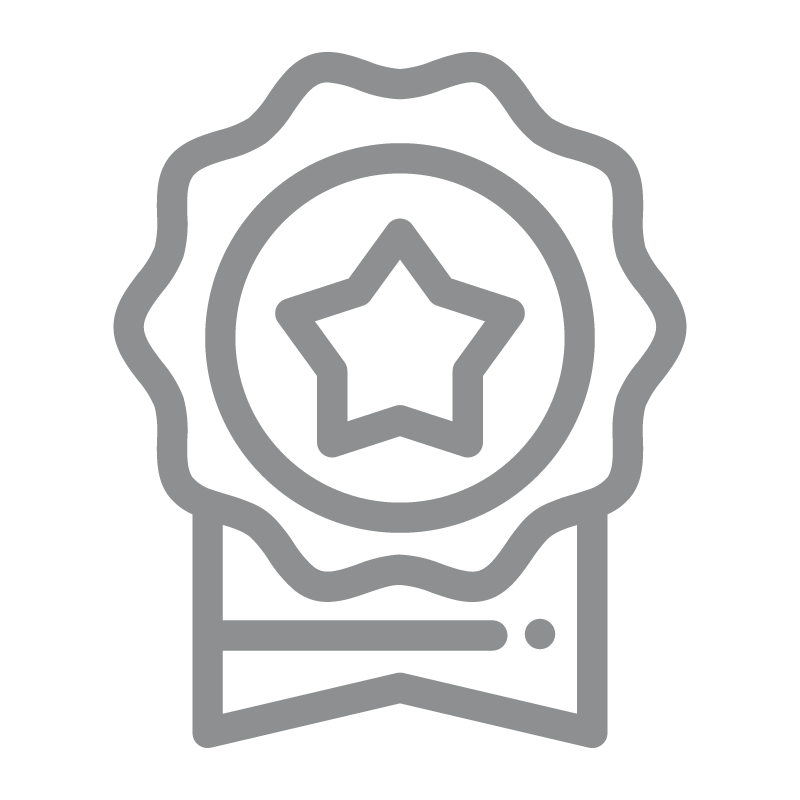 an icon of a badge with a star in the center