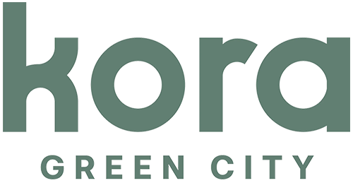 Kora Living: Kora Green City, logo elegante y moderno.