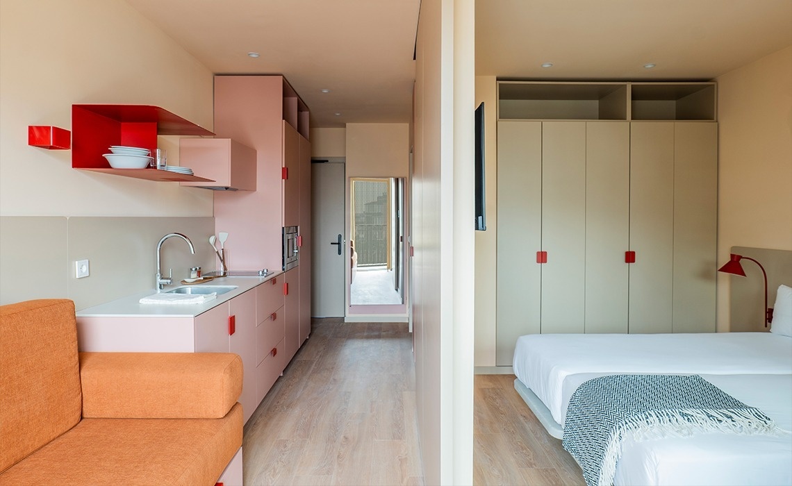 Apartamento de 1 Dormitorio Twin con Balcón