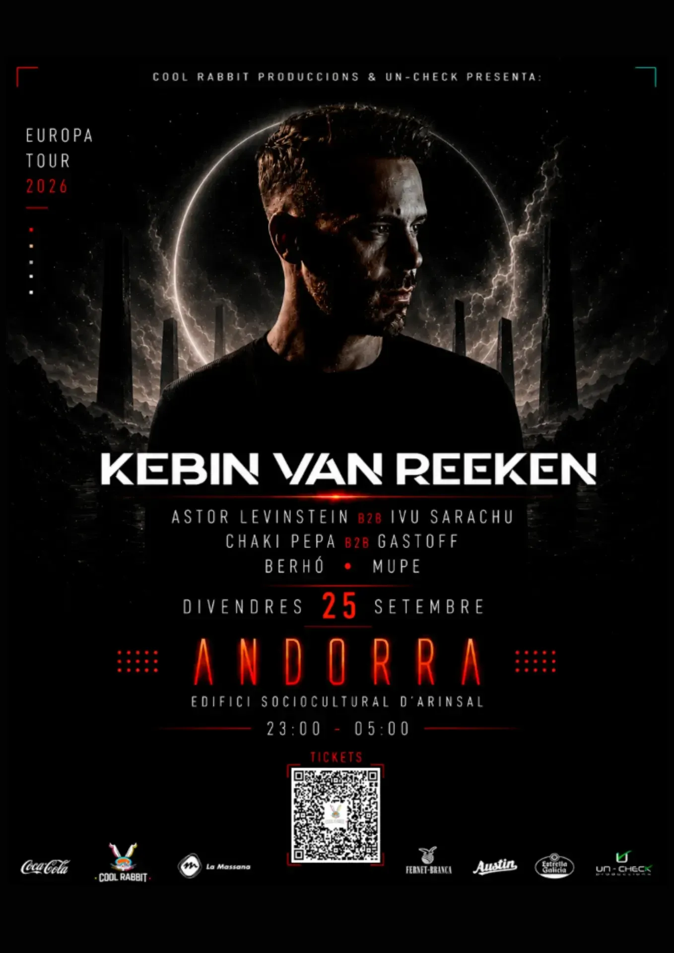 poster actuación Kebin Van Reeken en Arinsal