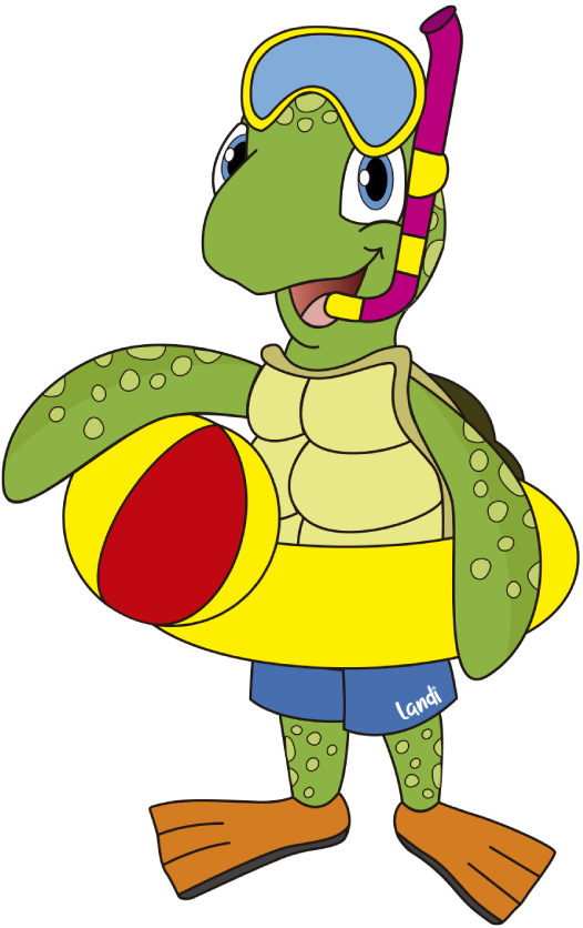 un dessin animé d' une tortue tenant un ballon de plage