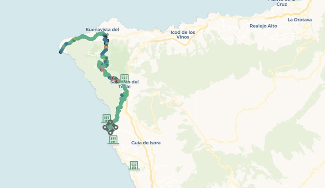 un mapa que muestra la buenavista del icod de los vinos