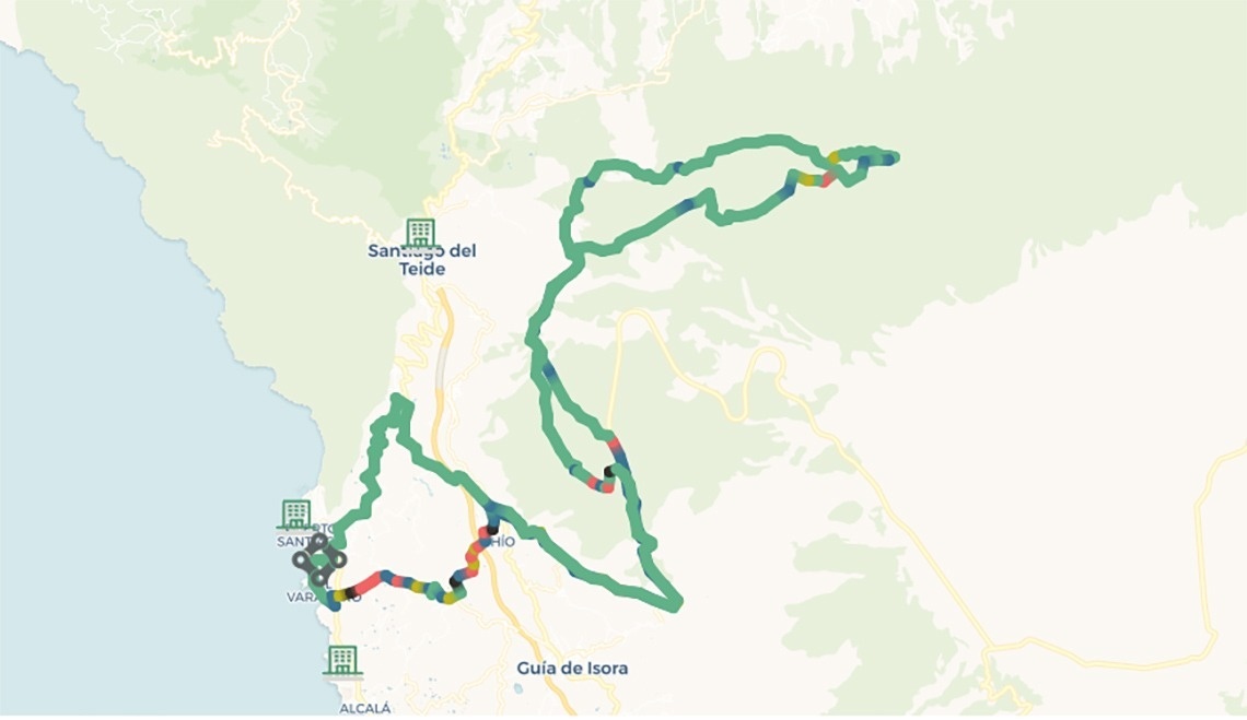 un mapa de la ciudad de santiago del teide