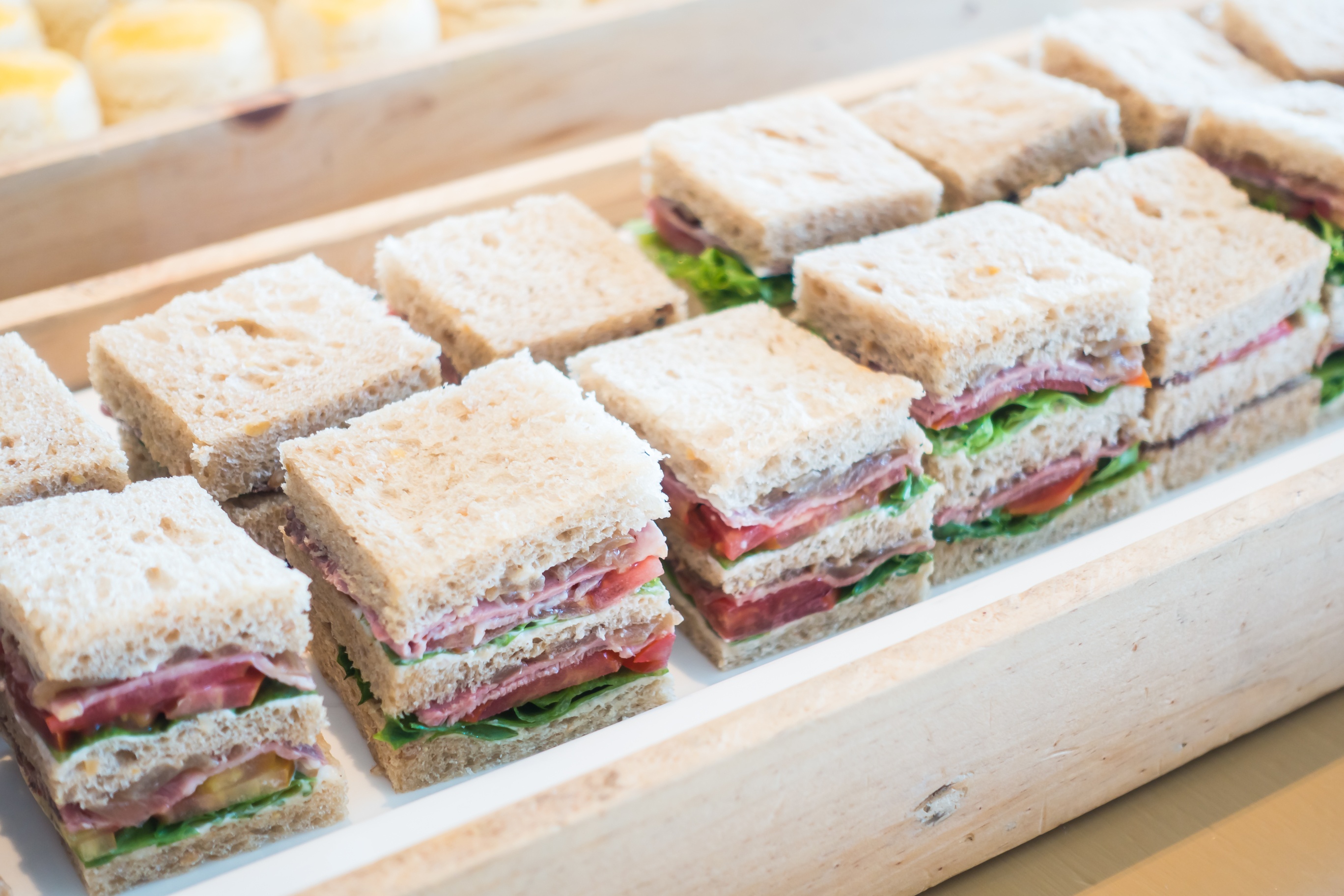 Landmar hotel platter of fresh sandwiches and pastries.
