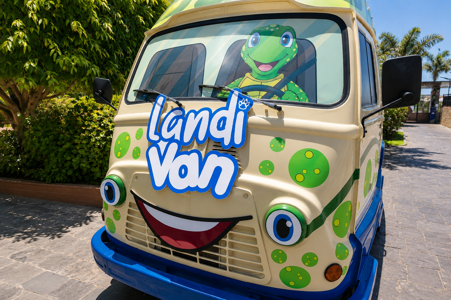 Summer-themed 'Landmar' food truck at a resort destination