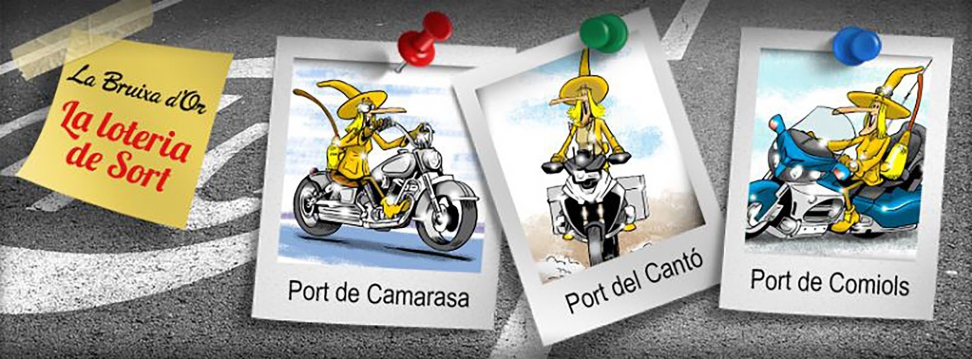 trois photos de personnages de dessins animés sur des motos