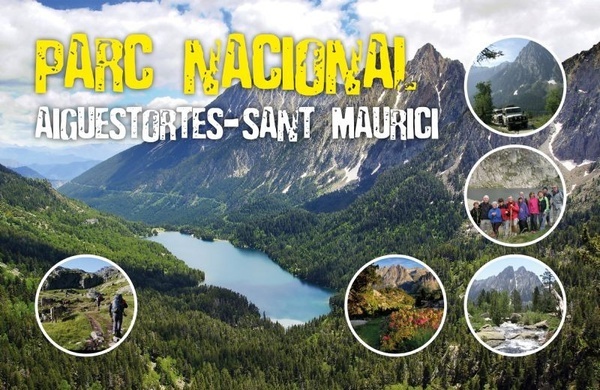 un cartel para el parc nacional aiguastortes-san maurici