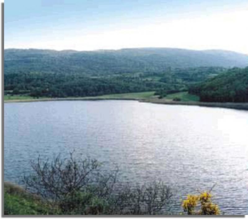 a large body of water with mountains in the background
