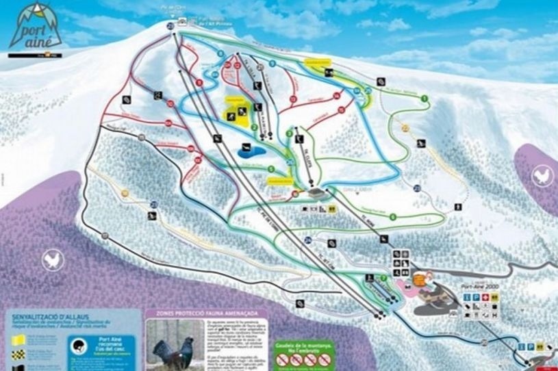 une carte d' une station de ski avec le nom port laine