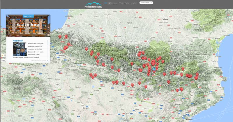 una captura d' ecran de la pàgina web de l' hotel les brises