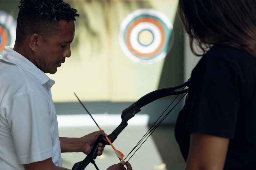 LHVC Resorts: Corpo instructor teaches archery at a resort.