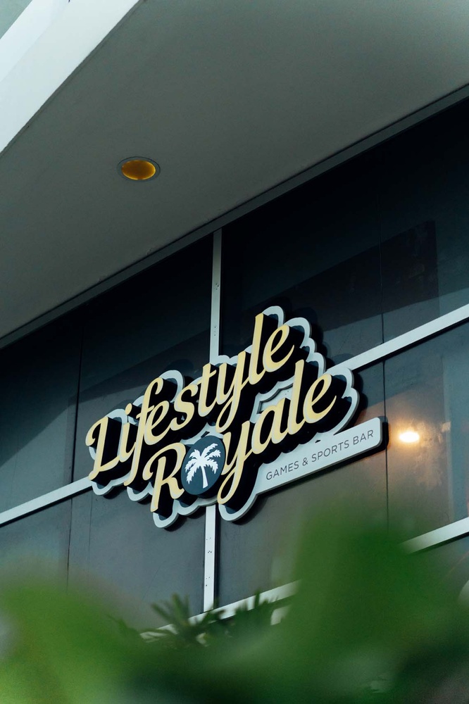 Lifestyle Royale sign: LHVC Resorts' Games & Sports Bar.