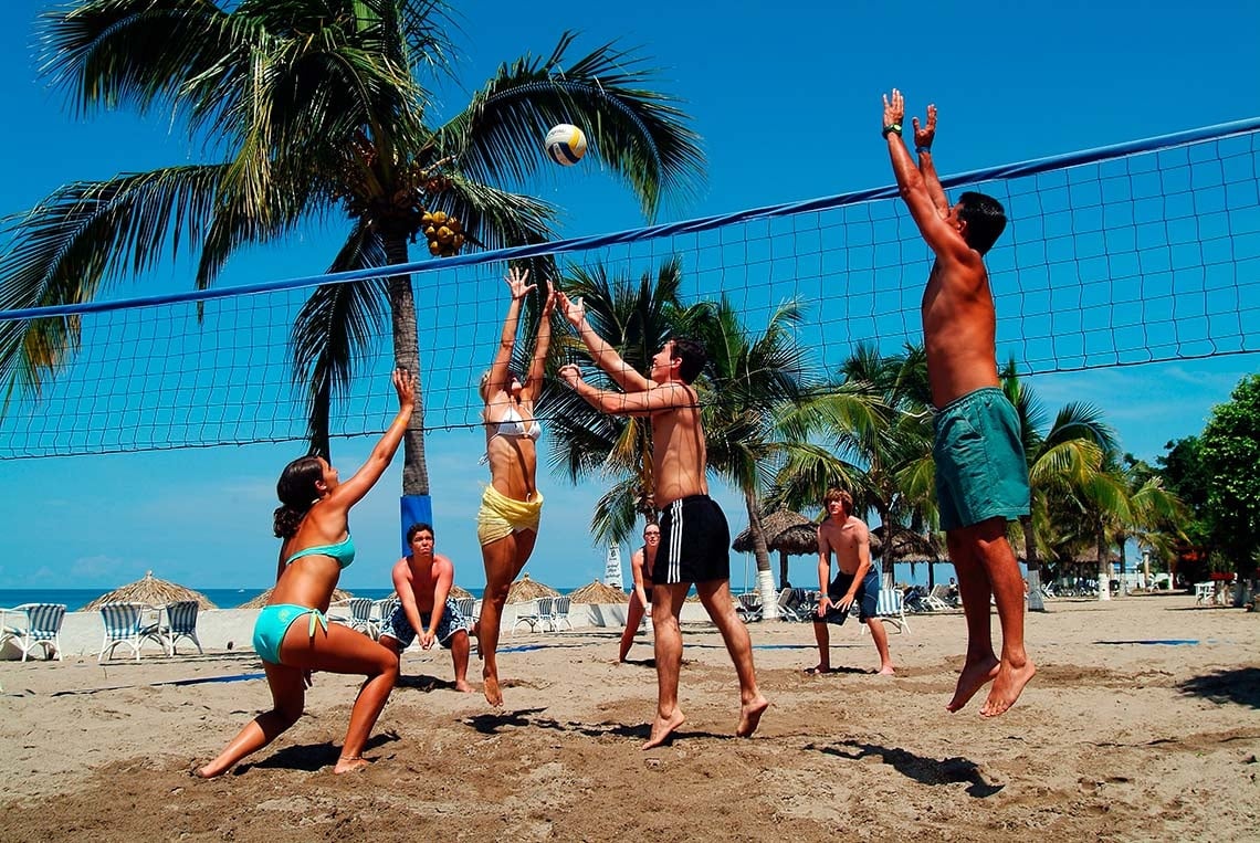 LHVC Resorts: Corpo beach volleyball, guests enjoy fun in the sun.