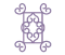 un icono púrpura con un corazón en el medio sobre un fondo blanco .