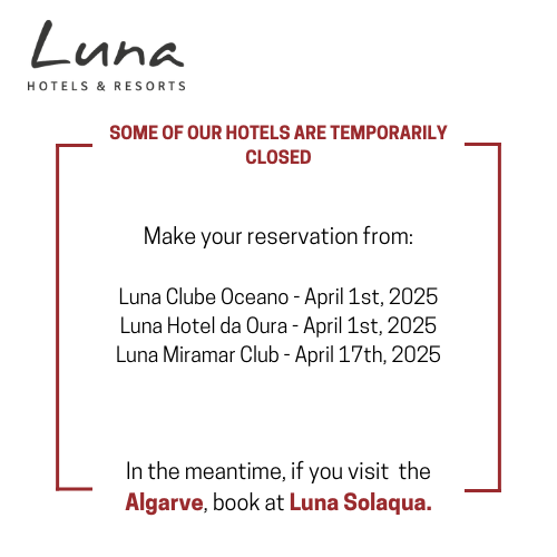 an advertisement for luna hotels and resorts states that some of their hotels are temporarily closed