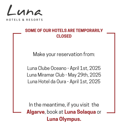 an advertisement for luna hotels and resorts states that some of their hotels are temporarily closed