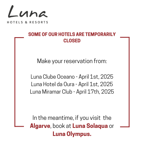 an advertisement for luna hotels and resorts states that some of their hotels are temporarily closed