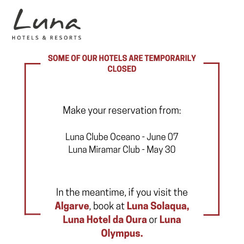an advertisement for luna hotels and resorts states that some of their hotels are temporarily closed