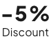 a picture of a -5 % discount sign on a white background .