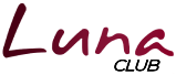el logotipo del club luna está escrito en rojo sobre un fondo blanco .