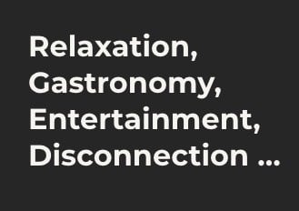 a black background with white text that says relaxation astronomy entertainment disconnection