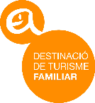 un logotipo naranja que dice destinacio de turisme familiar
