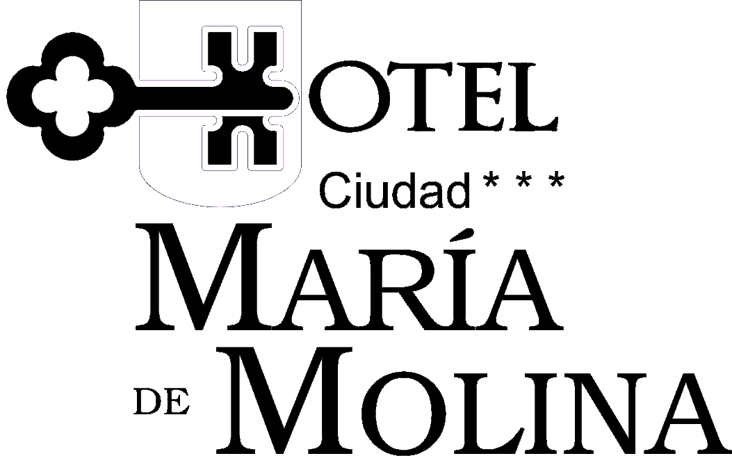 a black and white logo for hotel maria de molina