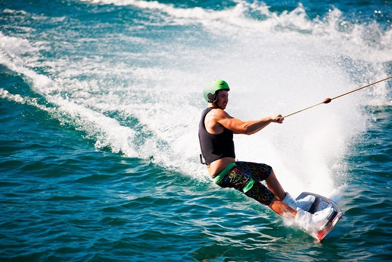 Man wakeboarding near Marina Puerto Velero
