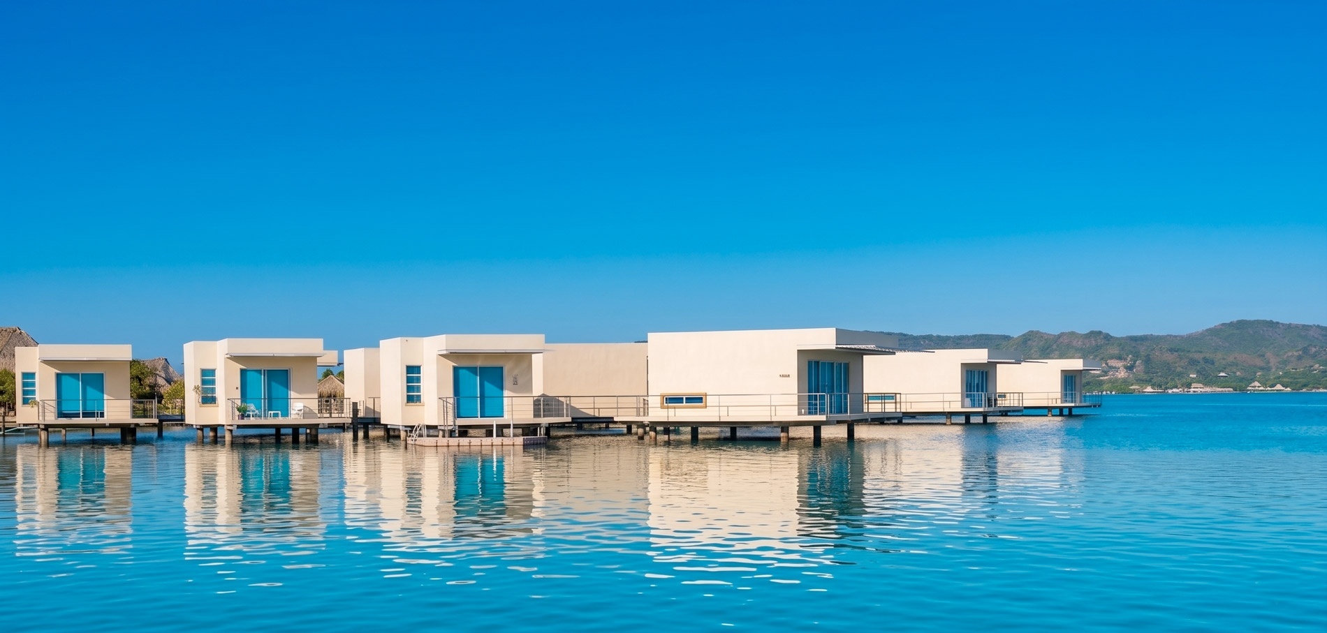 Modernas villas sobre el agua en Marina Puerto Velero, ideales para vacacionar.