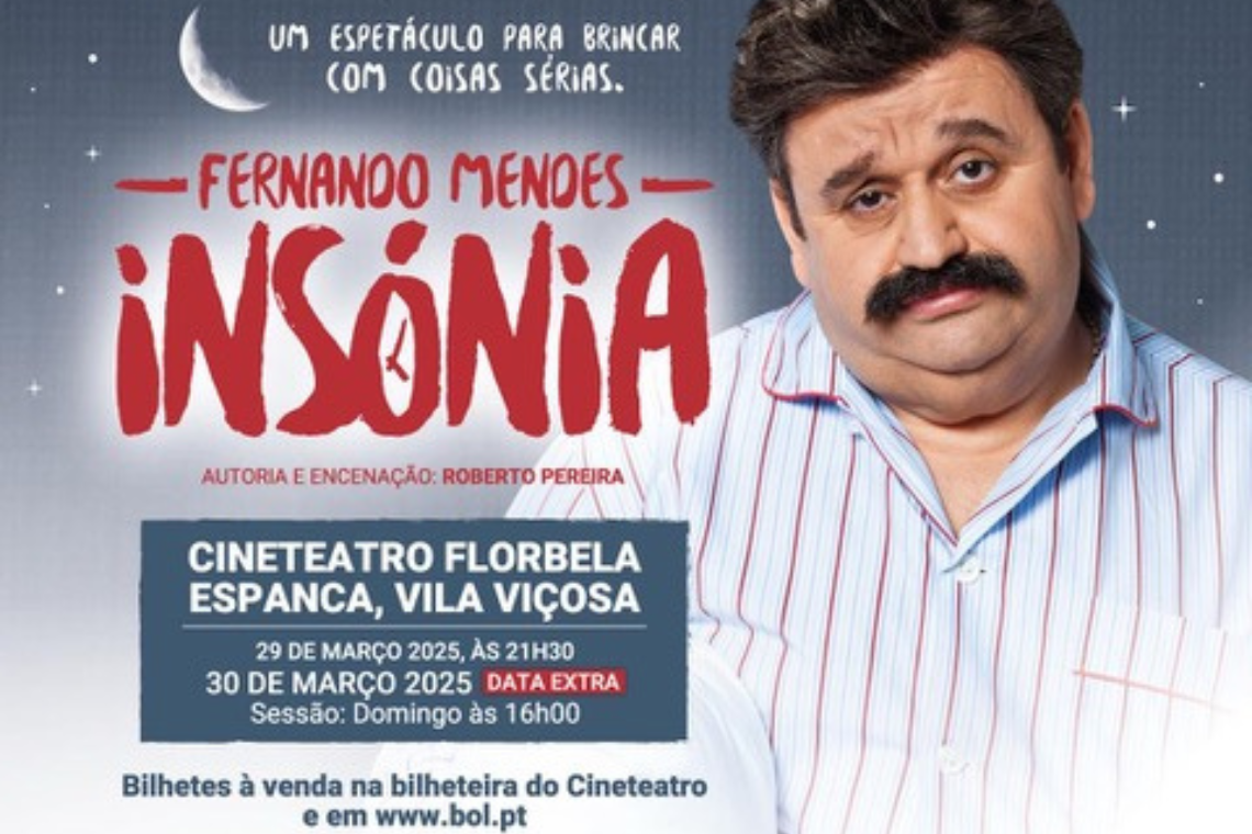 um homem com bigode está em um cartaz para fernando menores insônia