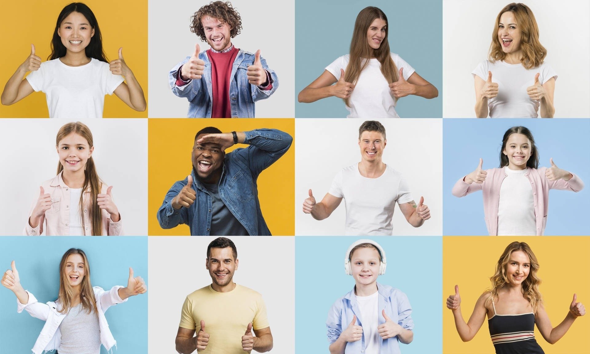 a group of people are making a peace sign with their hands