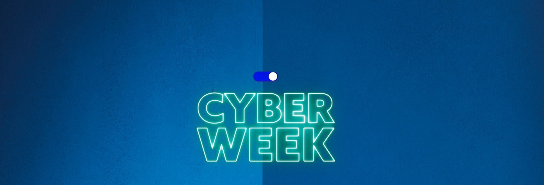 ein blauer Hintergrund mit der Aufschrift cyber week