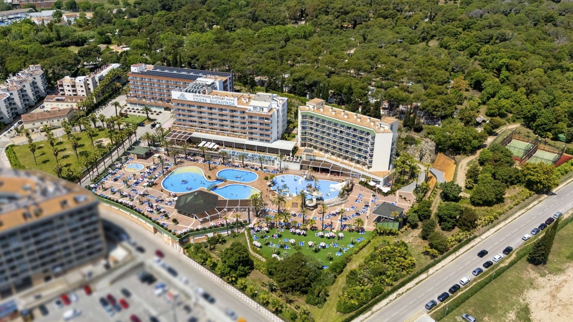 an aerial view of a hotel named hotel nevada