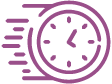 Fast check-in at the Mocawa Resort, with a clock icon indicating speed and efficiency.