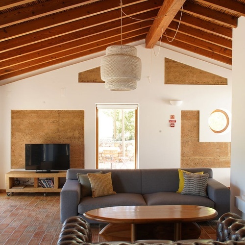 una sala de estar con un sofá y una televisión
