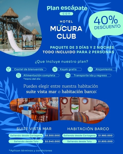 un cartel que dice " plan escapate con hotel mucura club "