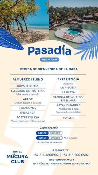 Pasadía en Hotel Mucura Club: incluye almuerzo, experiencias y más. ¡Reserva!
