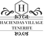 un logo noir et blanc pour hacienda village tenerife