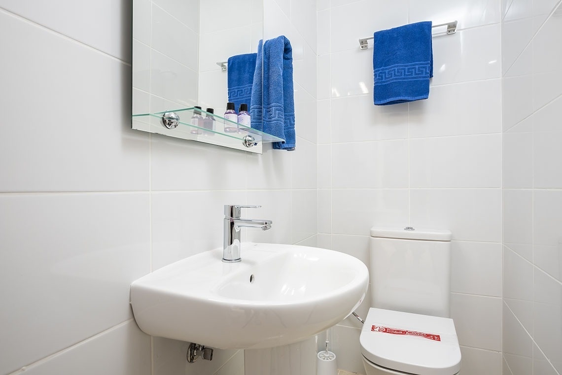 a bathroom with a toilet a sink and a mirror