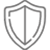 a line drawing of a shield on a white background .