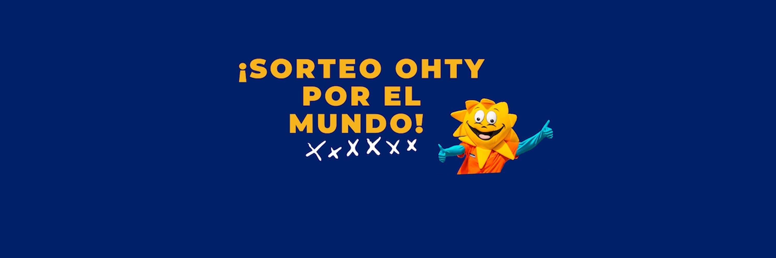 a blue background with the words sorteo ohty por el mundo