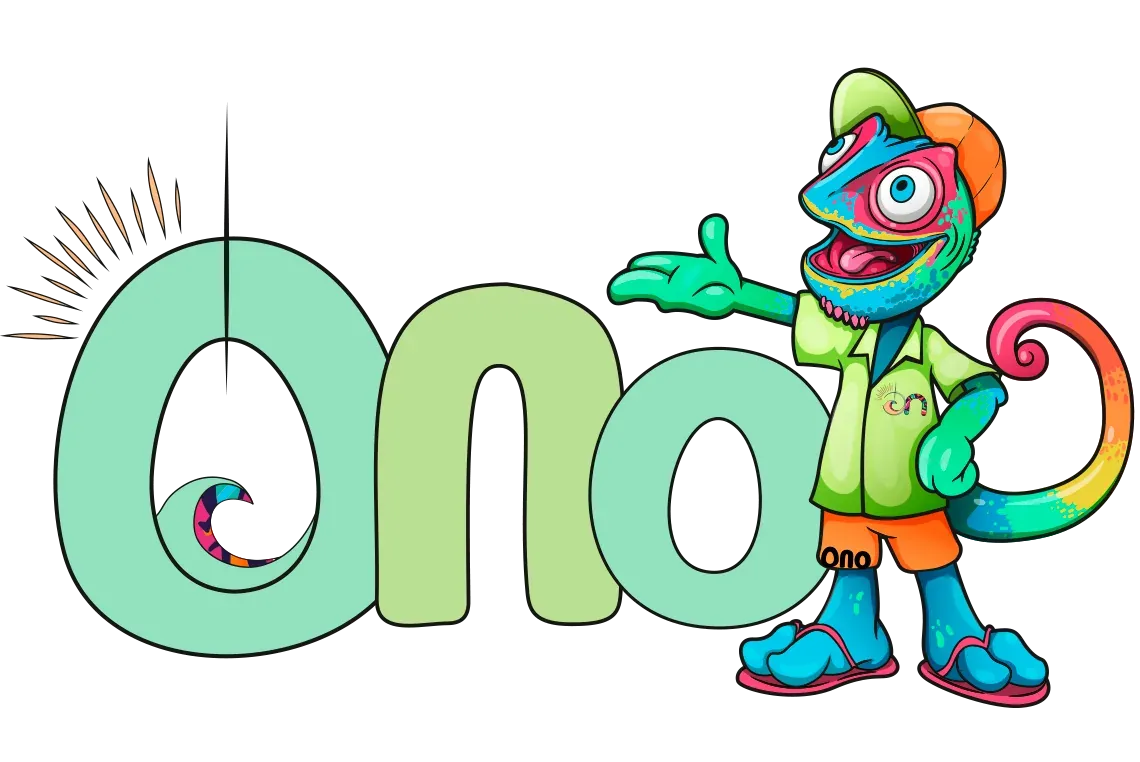 On Hotels: ON Corporativa con camaleón amigable y logo ONO.