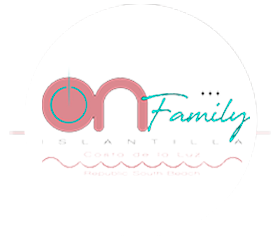 ein rosa und blaues Logo für eine Familie in einem Kreis