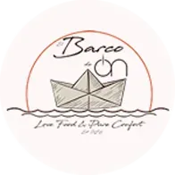 Logo de ON Hoteles: ON Corporativa, barco de papel, "Leve Food & Pure Comfort".