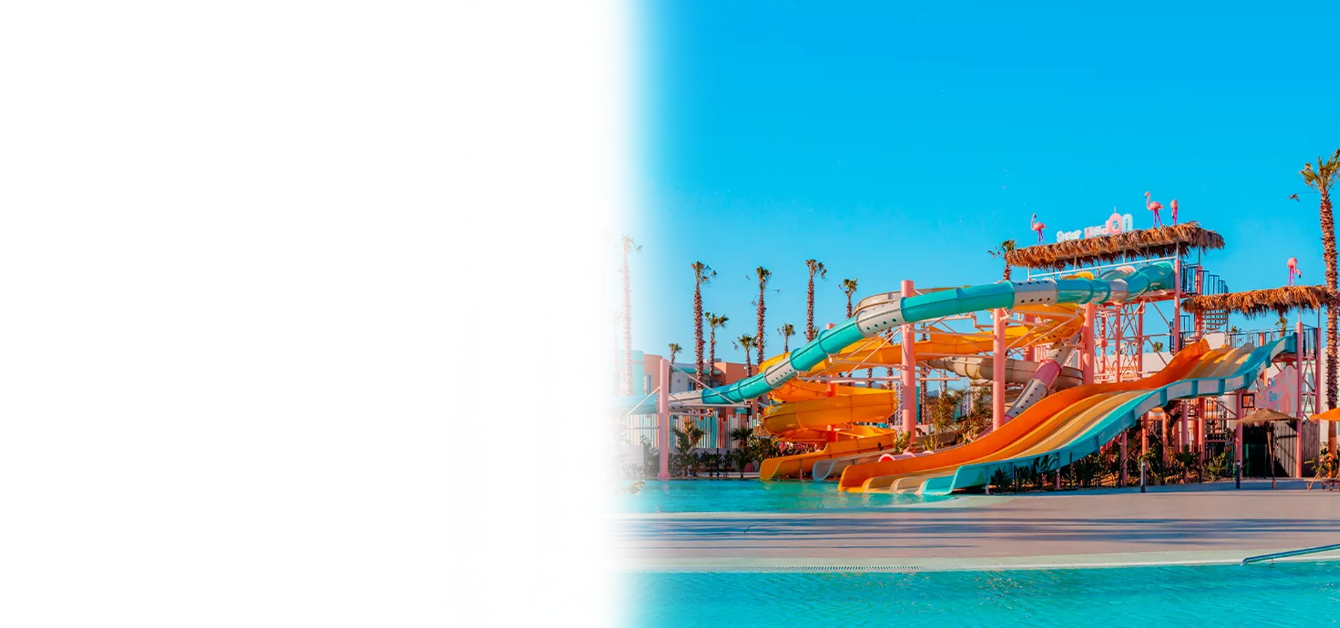 Parque acuático vibrante con toboganes coloridos, perfecto para familias en On Hotels: ON Corporativa.