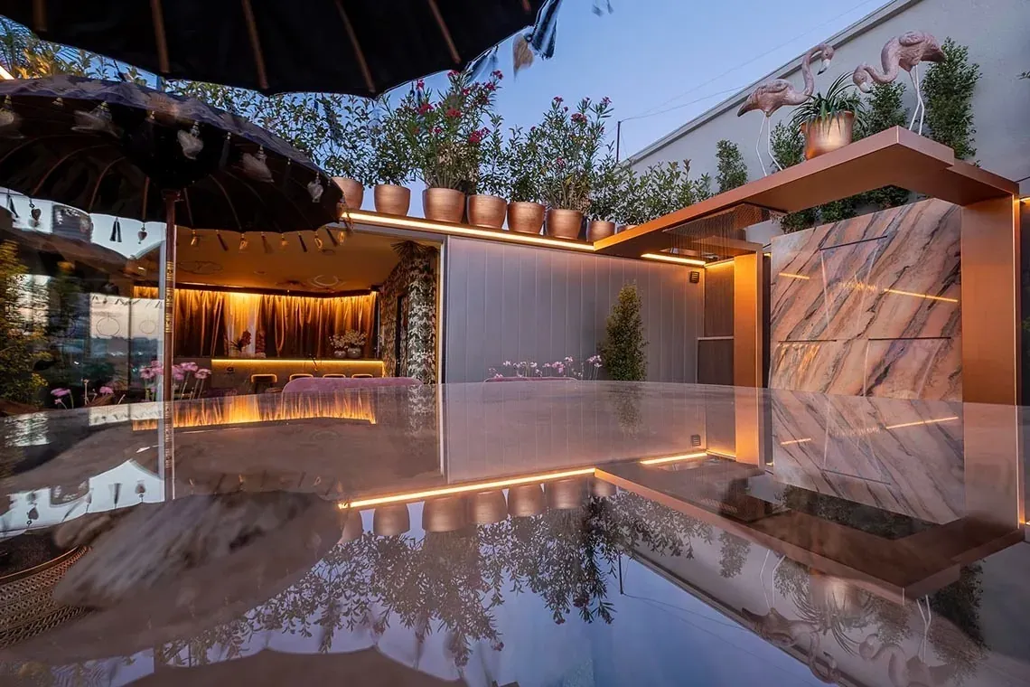 Modern rooftop bar at ON Suites Seville. Adults-only hotel experience.