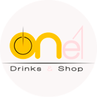 a logo for a drinks and shop called one