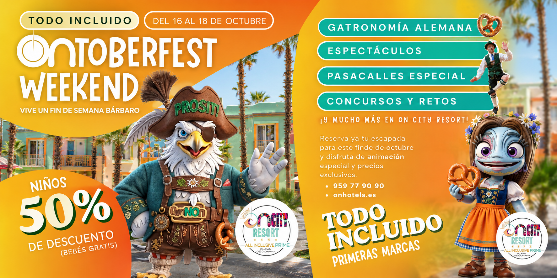 Oktoberfest Weekend en ON City Resort All Inclusive Prime | Playa de Doñana: ¡Todo Incluido, gastronomía y diversión del 16 al 18 de octubre!
