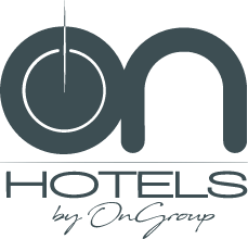 a logo for on hotels by on group